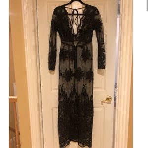 Black Lace Overlay Dress